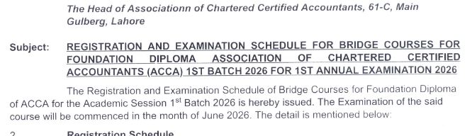 Punjab Technical Board Finalizes ACCA 2026 Exams