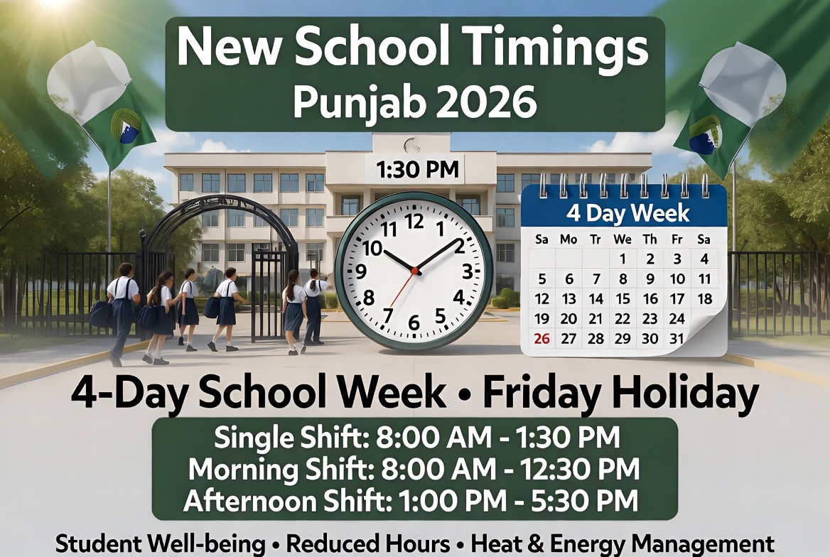 Punjab Announces New School Timings and Four Day Week