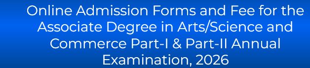 PU Associate Degree Annual Exam 2026 Admission Schedule