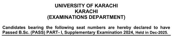 UoK BSc Part 1 Supply Result 2024 Out Now in 2026