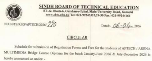 SBTE Aptech Arena Bridge Course Registration 2026