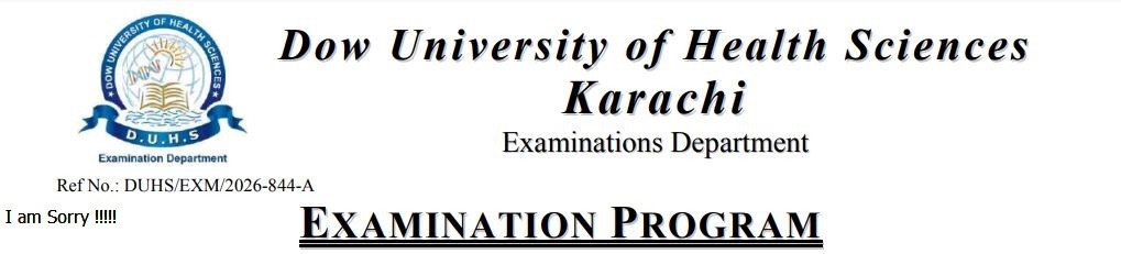 DUHS Date Sheet 2026 Announced for UG & PG Exams