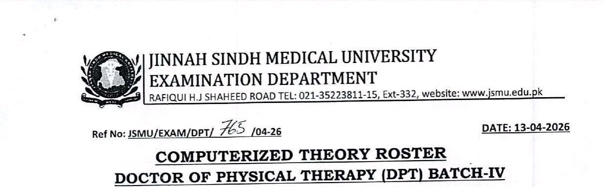 JSMU Date Sheet 2026 for DPT Exams Released