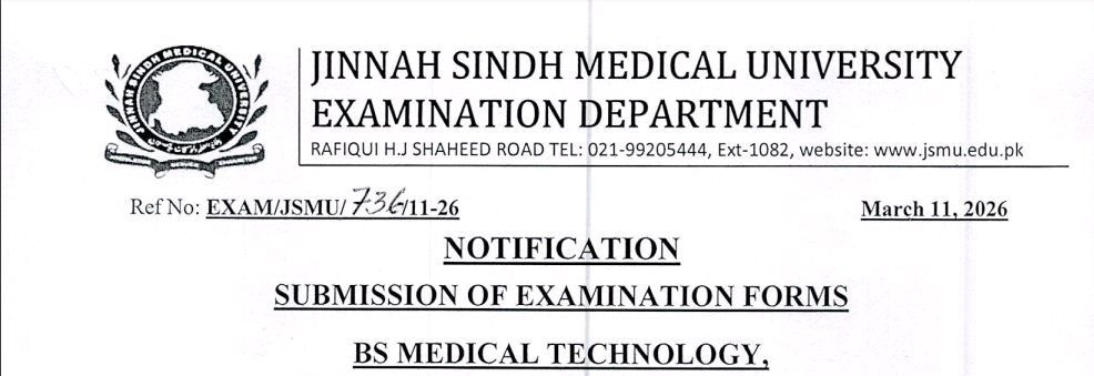 JSMU Exam Form Submission Notice 2026 for BSMT Semester III & IV Released