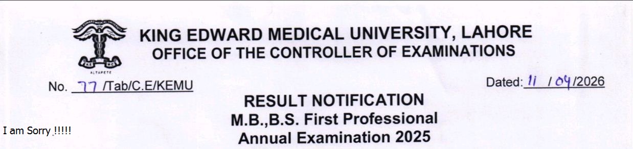 KEMU Result 2026 Announced for MBBS 1st Professional Exams