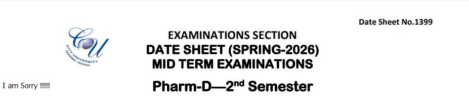 CUSIT Date Sheet 2026 Announced for PharmD Exams 2026