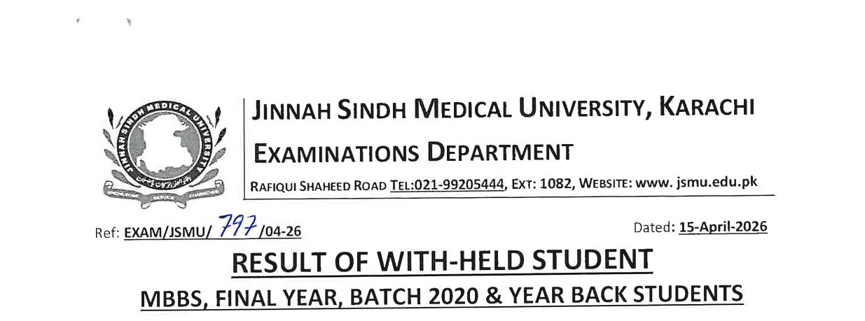 JSMU Result 2026 Released for Withheld MBBS Final Year Students