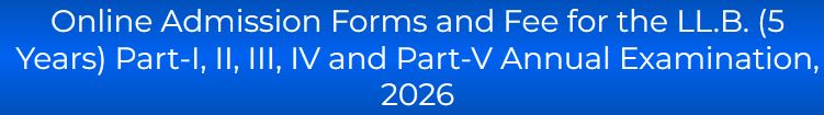 PU LLB Annual Exam 2026 Admission Dates and Fees