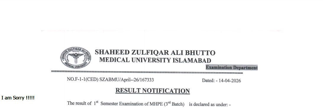 SZABMU MHPE Semester Result 2026 Announced