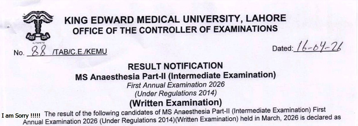 KEMU MS Programs Exam Results 2026 Released