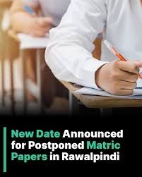 BISE Rawalpindi Rescheduled Matric Exams Date 2026