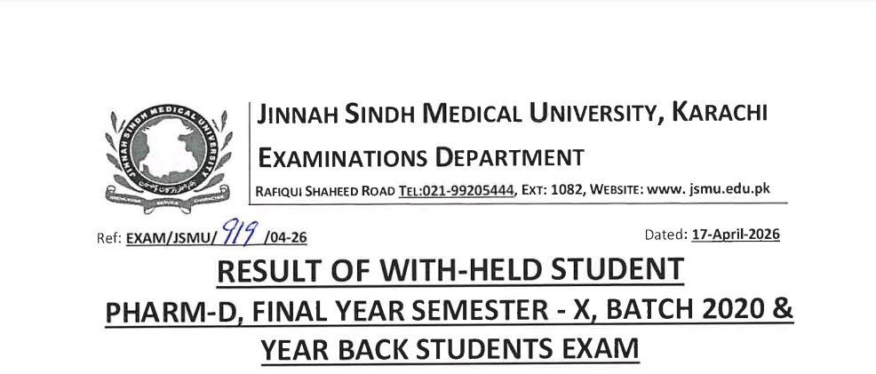 JSMU Results 2026 for PharmD Programs Exams Announced