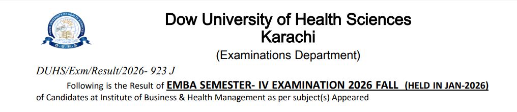 DUHS Results 2026 Announced for EMBA, MHPE, MPH & MSN Programs