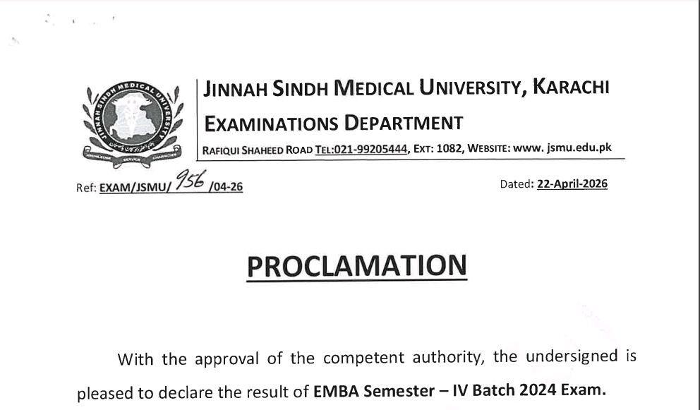 JSMU Result 2026 Announced for MBA & EMBA Programs