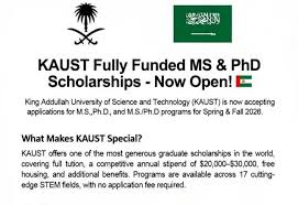 KS&EW and NUST Offer Fully Funded MS Scholarships 2026