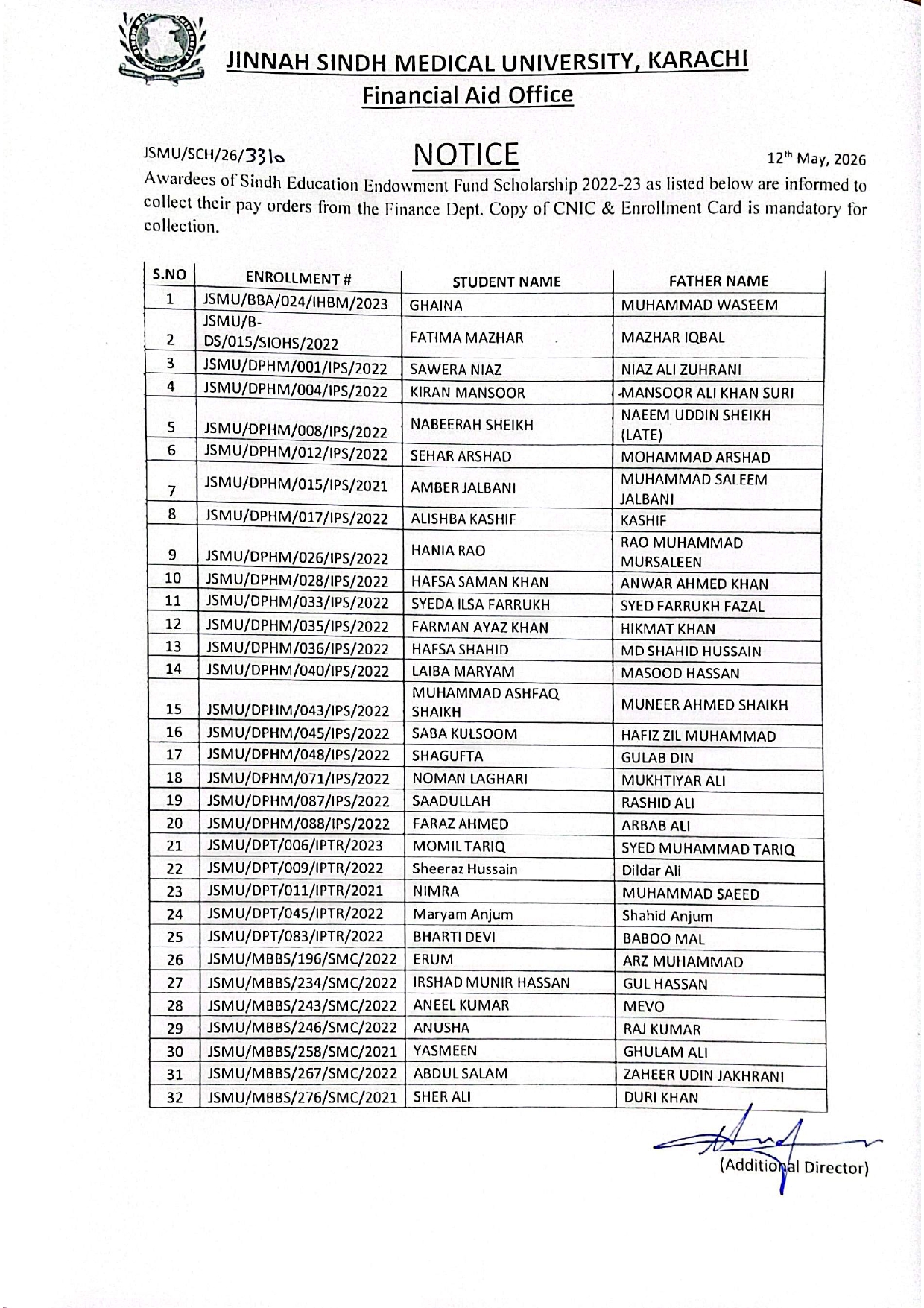 JSMU Scholarship Notice 2026 Released for SEEF Awardees