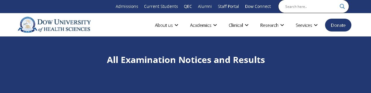 DUHS Result 2026 Announced for BS Programs