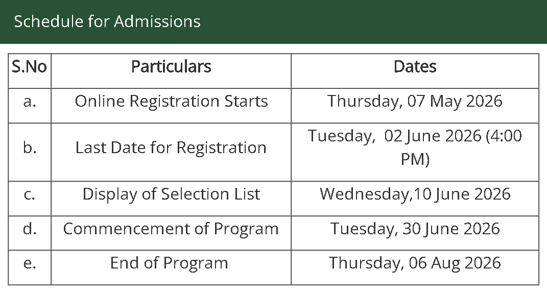 NUMS PGC-LSM Admission Timeline 2026 Released