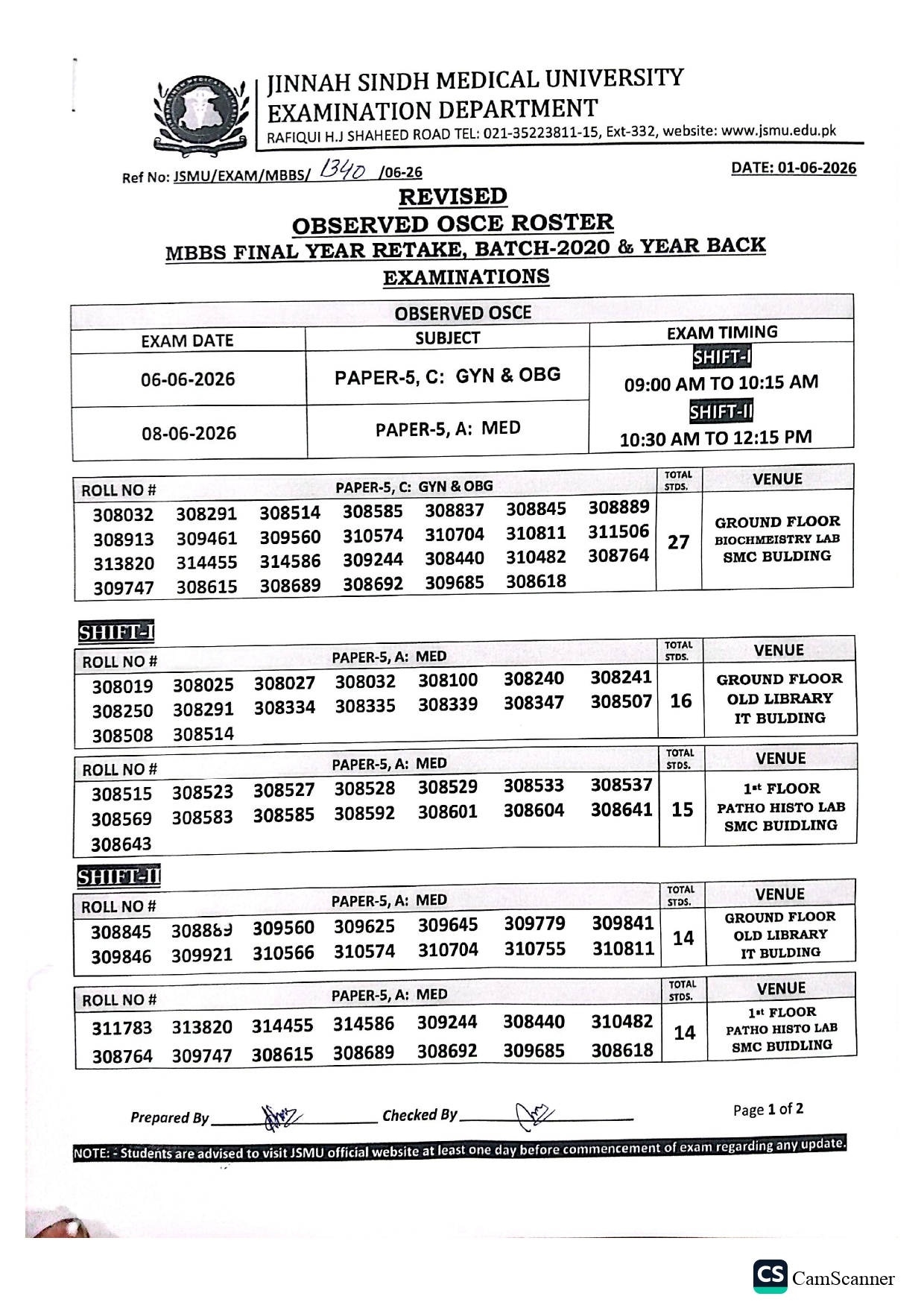 JSMU Date Sheet 2026 Released for MBBS Final Year Retake & YB Exams JSMU Date Sheet 2026 Released for MBBS Final Year Retake & YB Exams