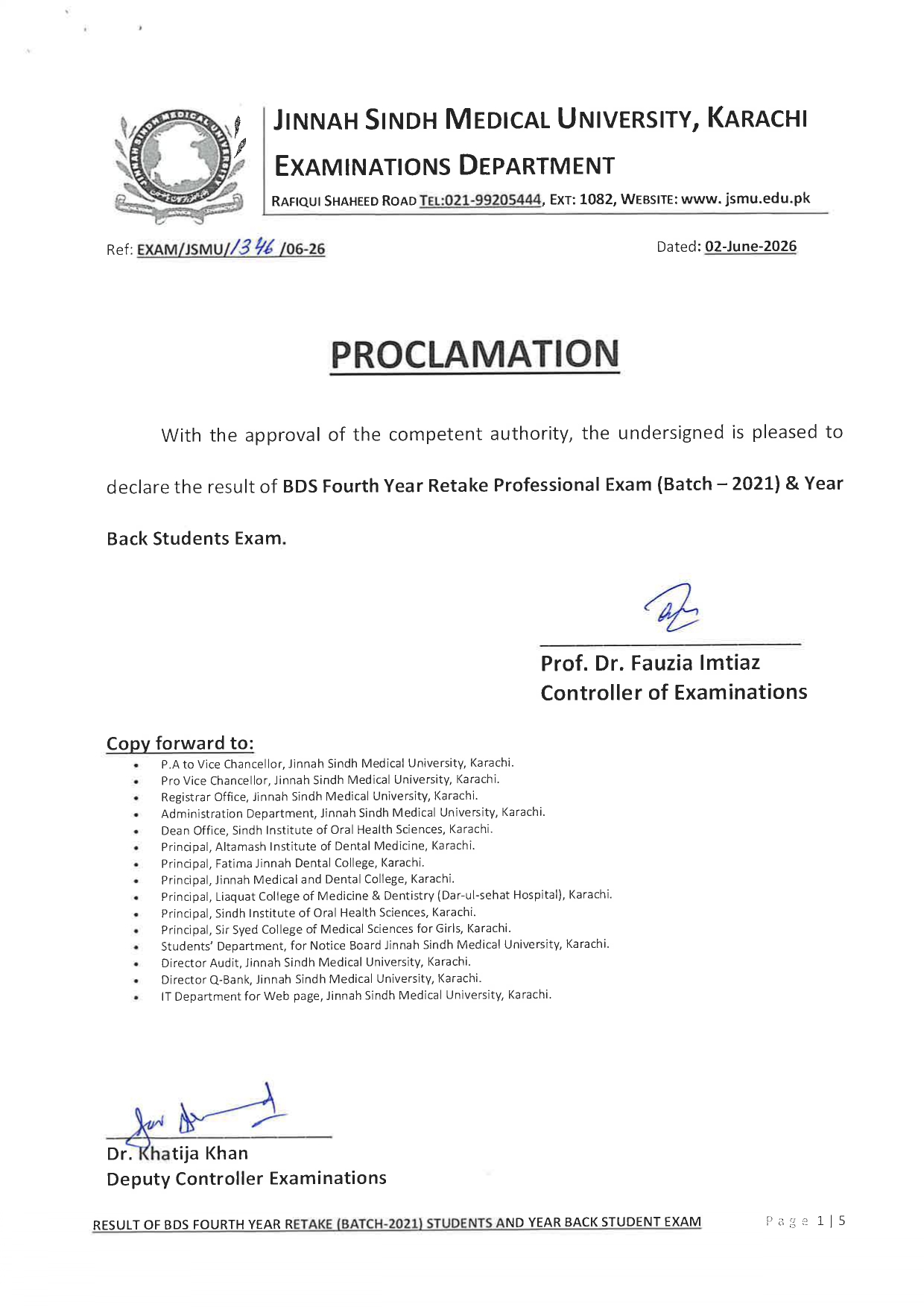 JSMU Result 2026 Announced for BDS 4th Year Retake & YB Exams JSMU Result 2026 Announced for BDS 4th Year Retake & YB Exams