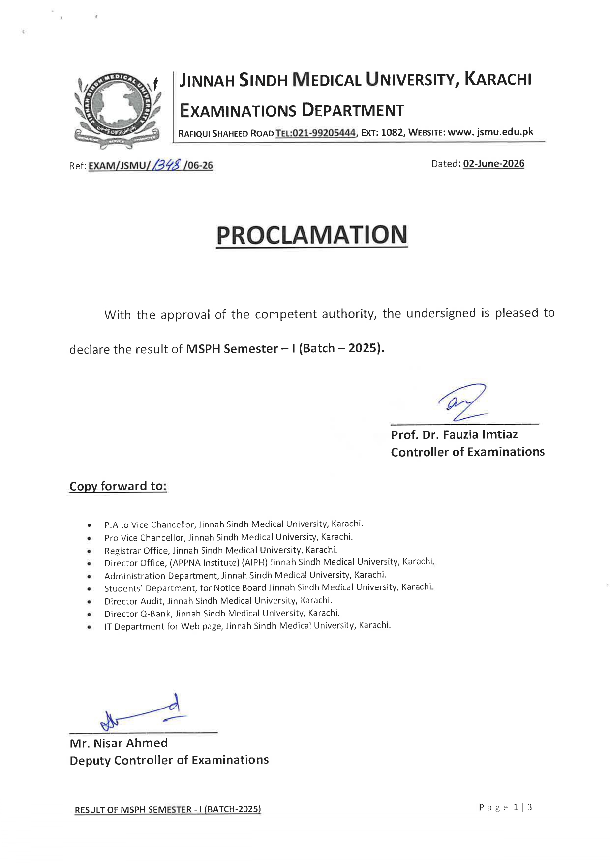 JSMU Releases Result 2026 Announced for MSPH Semester I Batch 2025 Exams JSMU Releases Result 2026 Announced for MSPH Semester I Batch 2025 Exams