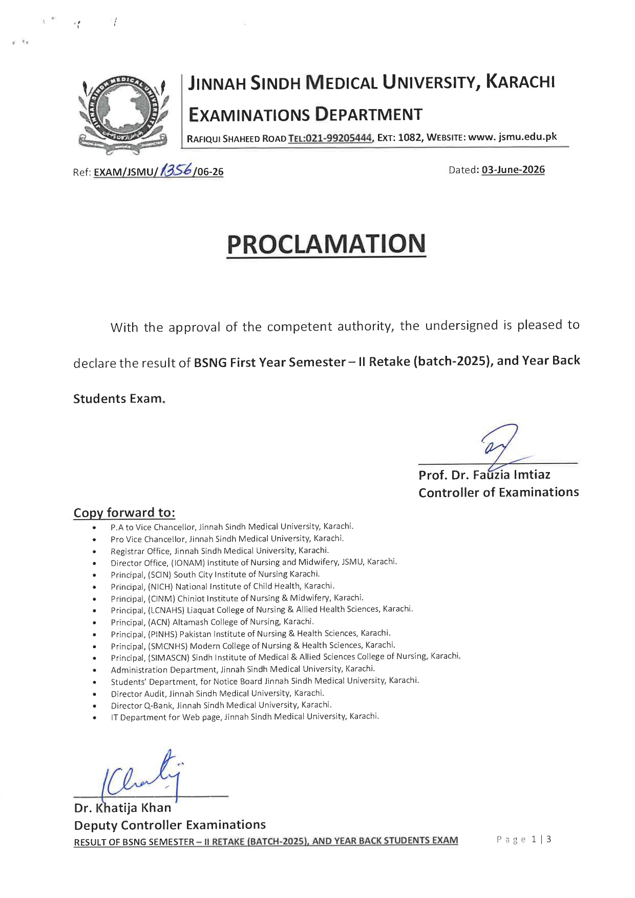 JSMU Result 2026 Announced for BSNG Semester II Retake Exams