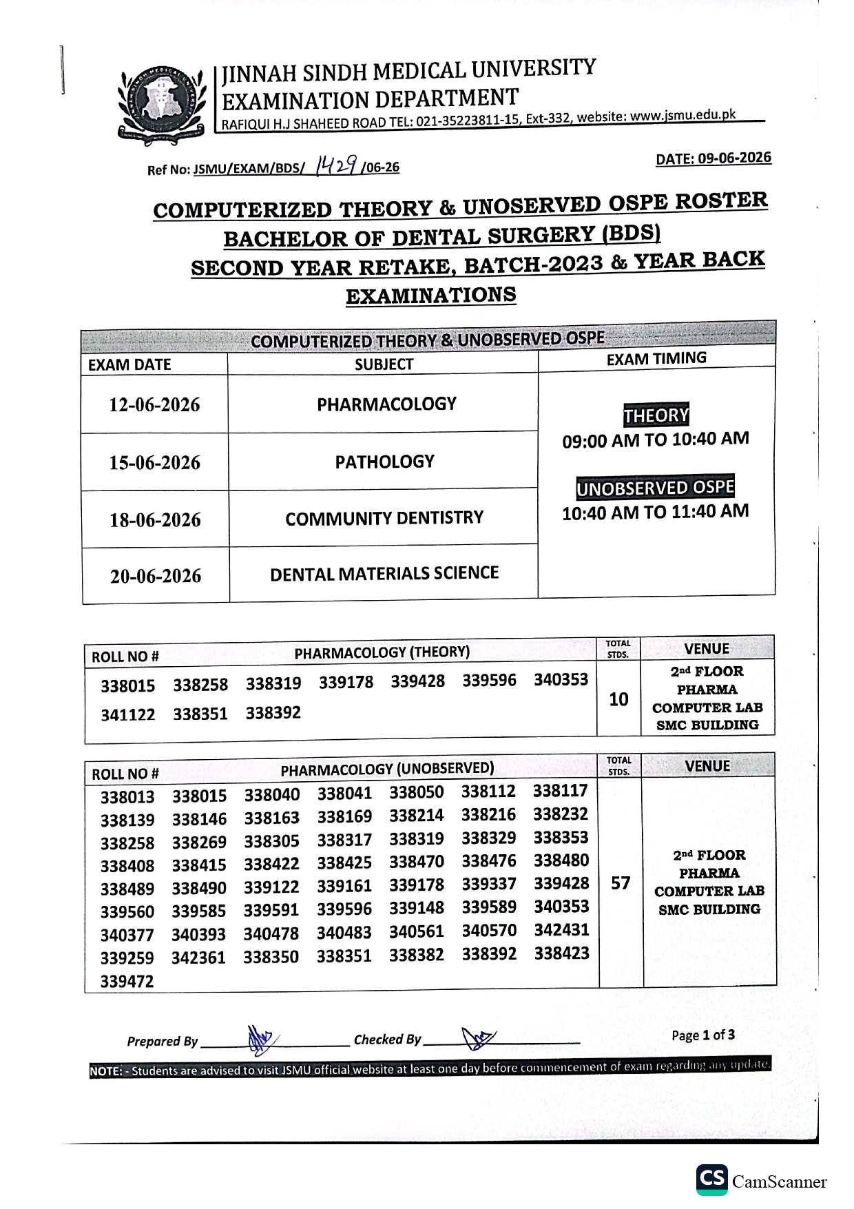 JSMU Announces Computerized Theory & OSPE BDS Date Sheet 2026 JSMU Announces Computerized Theory & OSPE BDS Date Sheet 2026
