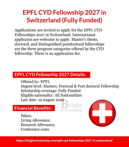 EPFL CYD Fellowship 2027 In Switzerland Open EPFL CYD Fellowship 2027 In Switzerland Open