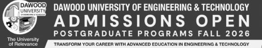 DUET Postgraduate Admissions Fall 2026 Open Apply Online
