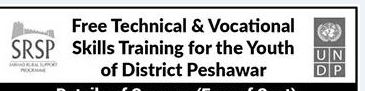 Free SRSP UNDP Skills Training Peshawar Admissions 2026