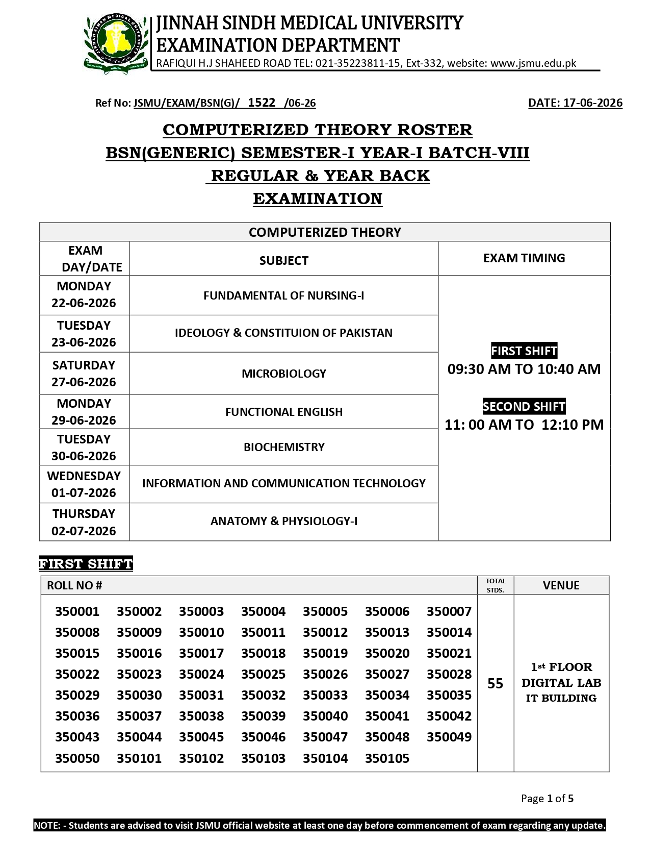 SMU Date Sheet 2026 Announced for BSN Generic Exams SMU Date Sheet 2026 Announced for BSN Generic Exams