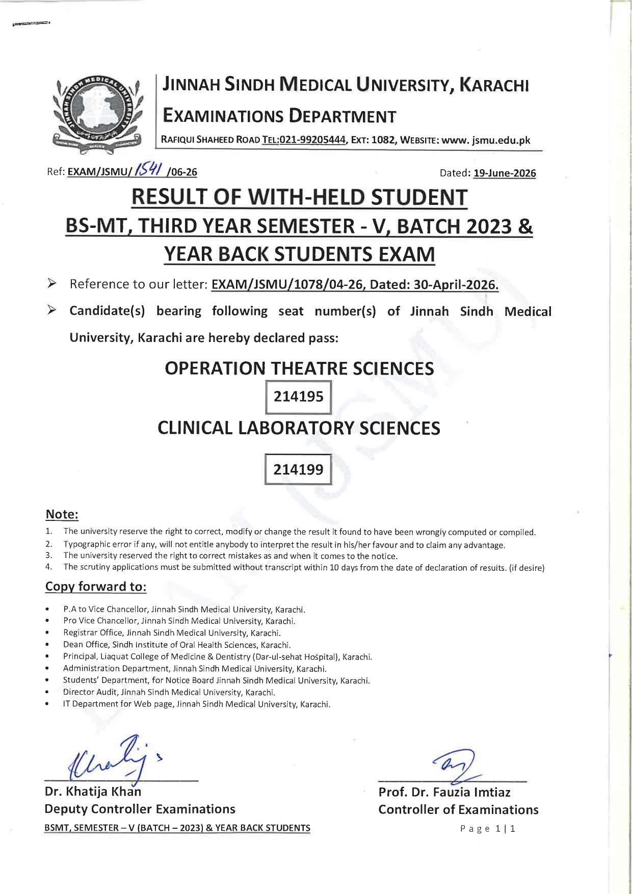 JSMU Result for BSMT Semester V Released JSMU Result for BSMT Semester V Released