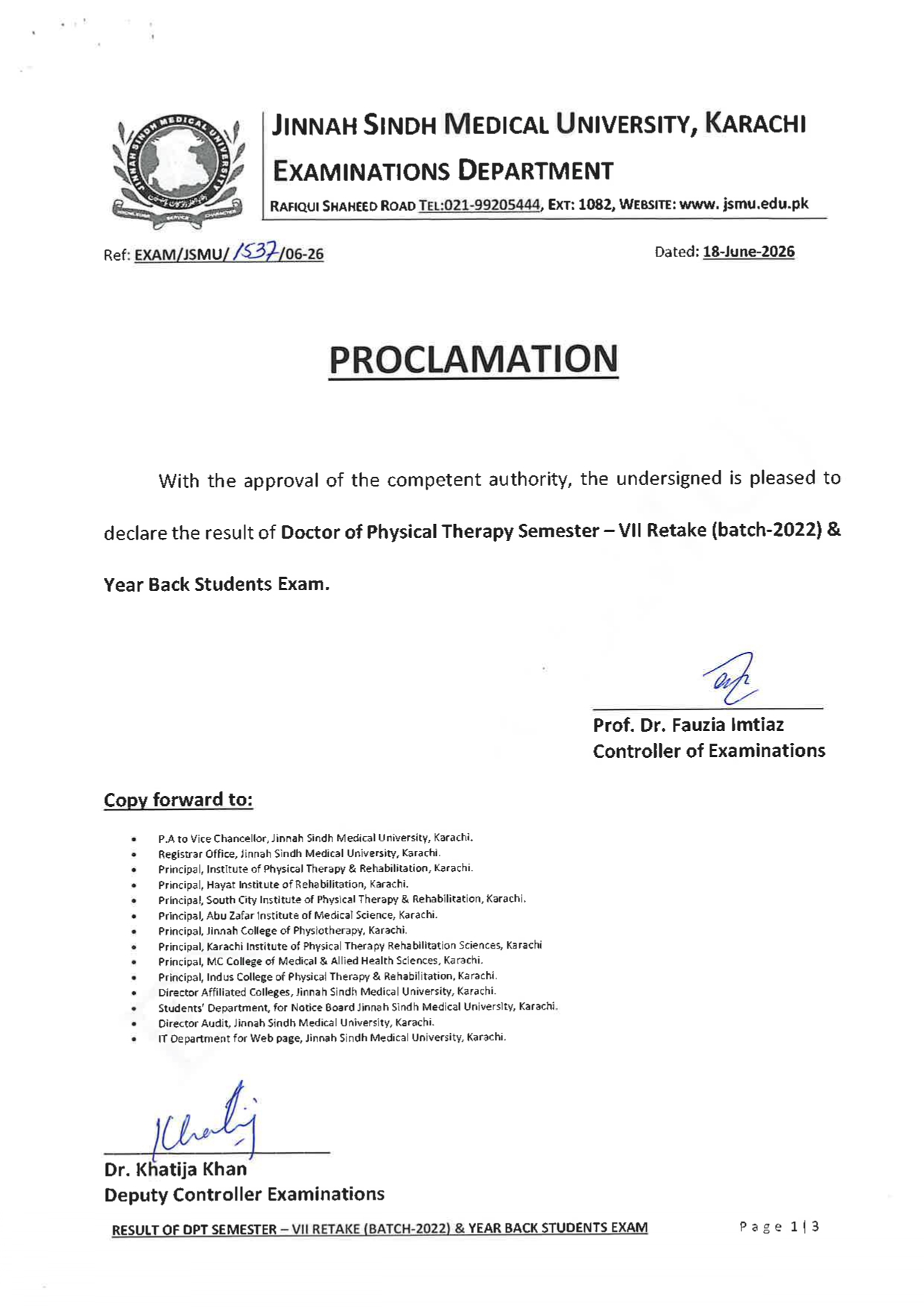 JSMU Result for DPT Exams 2026 Out JSMU Result for DPT Exams 2026 Out