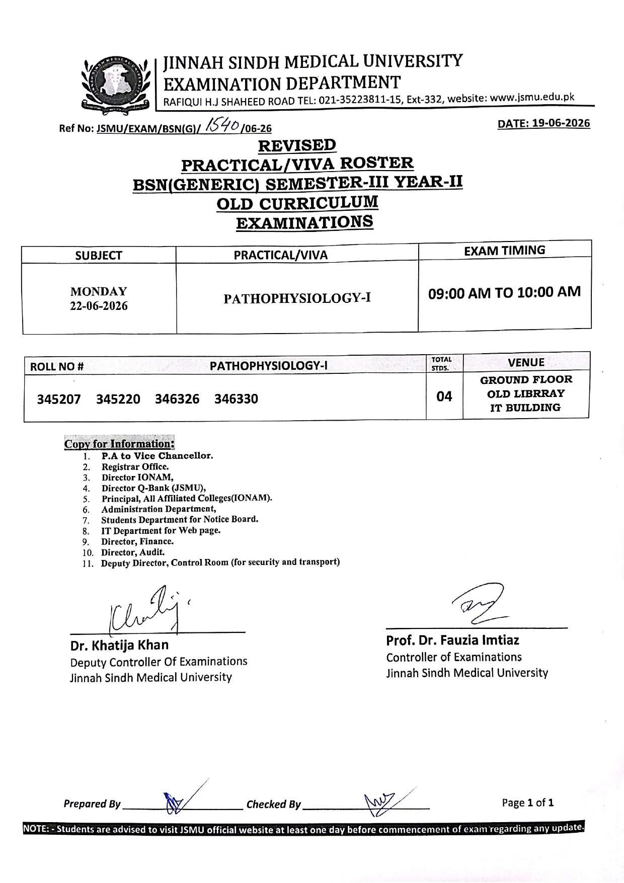 JSMU Date Sheet 2026 Released for BSN Semester Exams JSMU Date Sheet 2026 Released for BSN Semester Exams