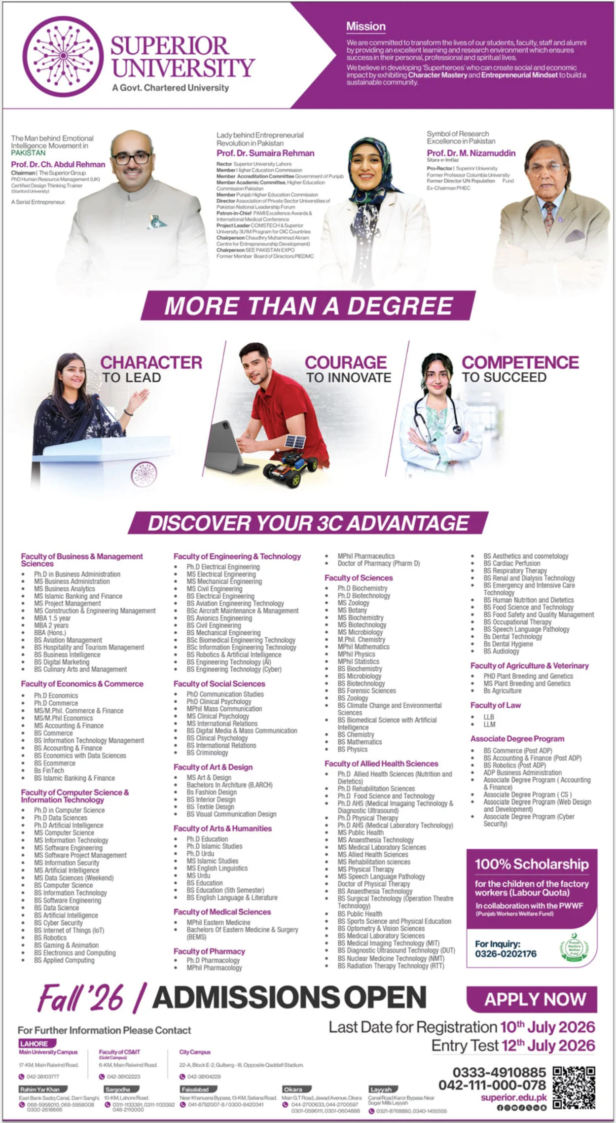 Superior University Fall 2026 Admissions Now Open Superior University Fall 2026 Admissions Now Open
