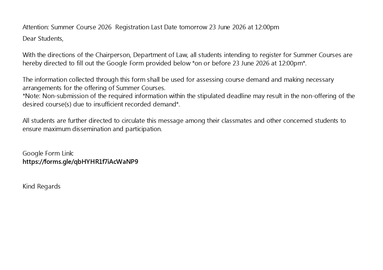 SZABUL Registration Deadline Notice 2026 for Summer Courses is here SZABUL Registration Deadline Notice 2026 for Summer Courses is here