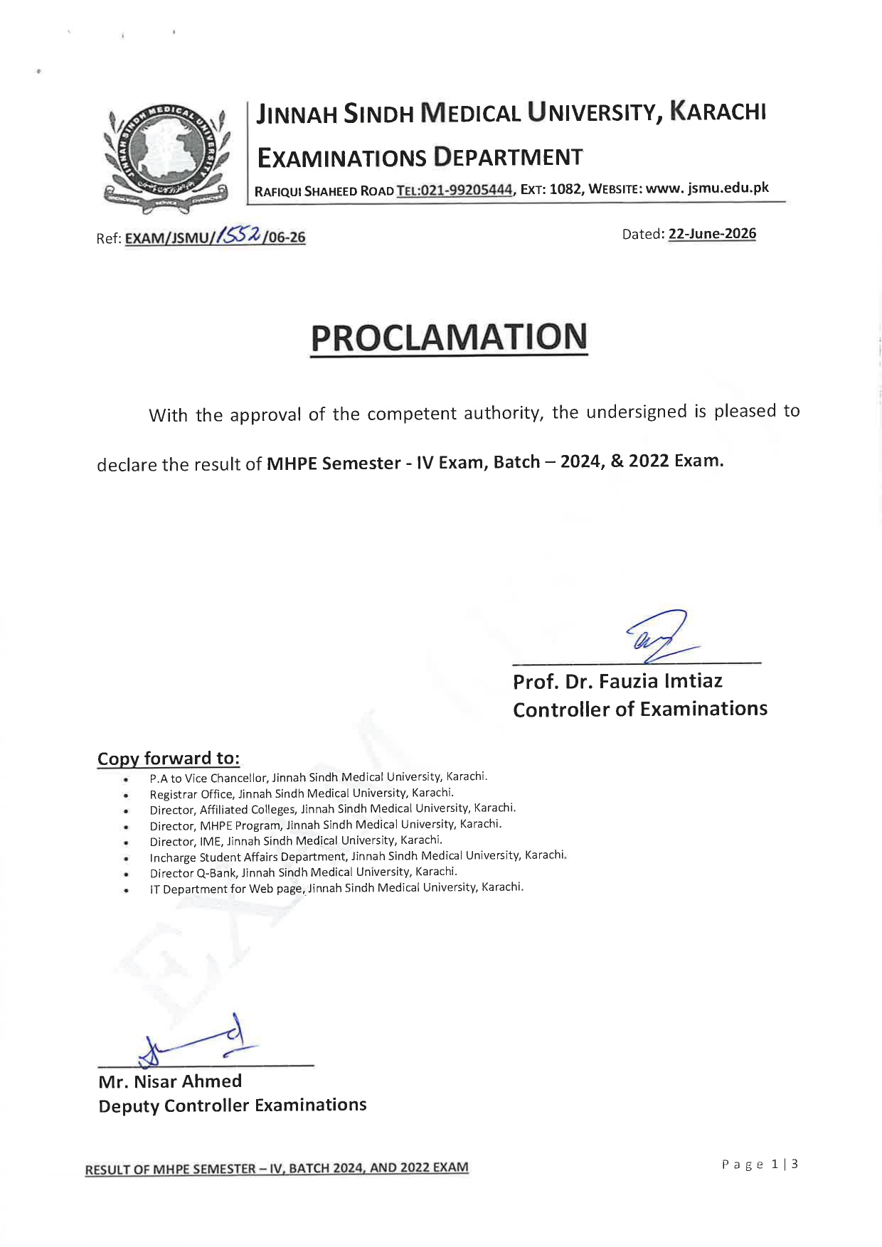 JSMU Result 2026 for MHPE Sem IV Exam Announced JSMU Result 2026 for MHPE Sem IV Exam Announced