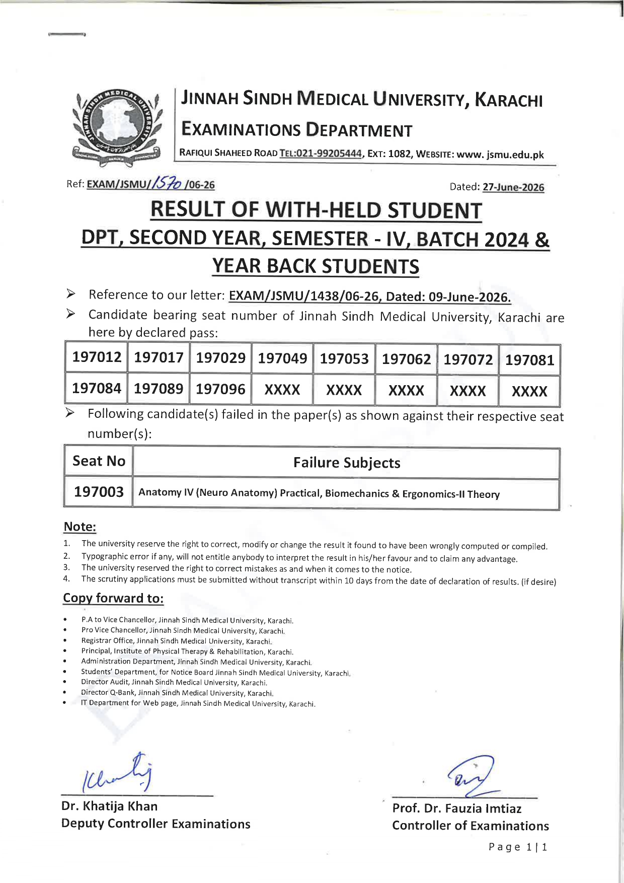 JSMU Result 2026 Announced for DPT 2nd Year Semester IV Batch 2024 Students JSMU Result 2026 Announced for DPT 2nd Year Semester IV Batch 2024 Students