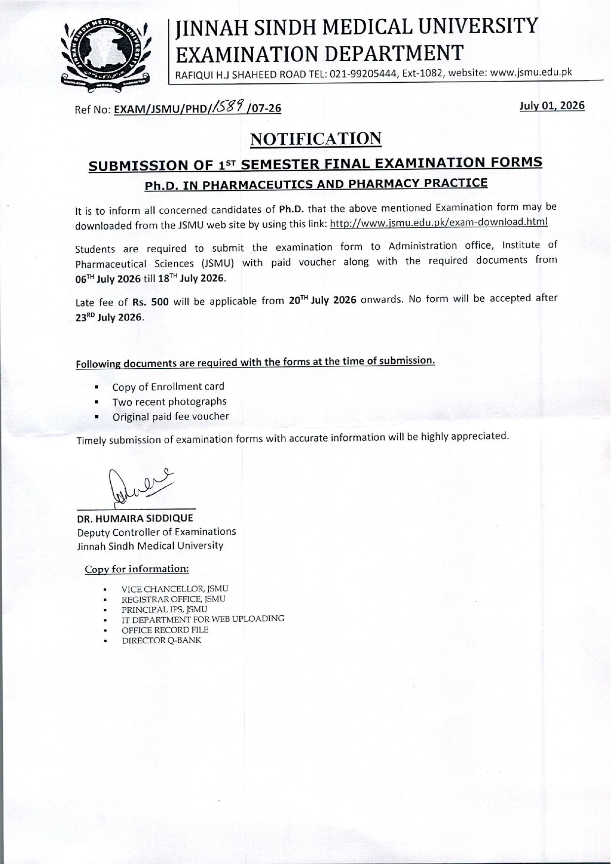 JSMU PhD Programs Exam Form Submission Notice 2026 Issued JSMU PhD Programs Exam Form Submission Notice 2026 Issued