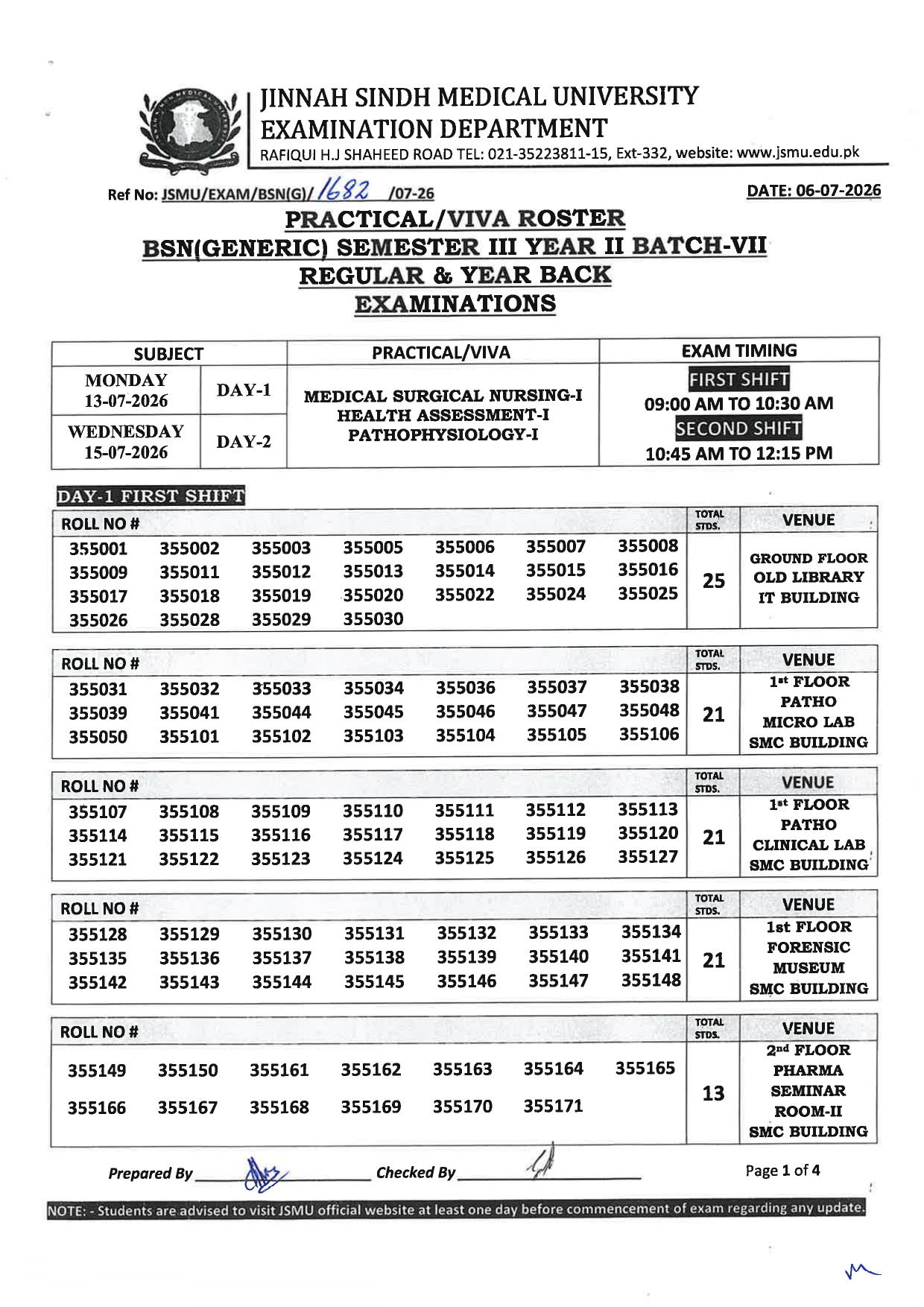 JSMU Time Table 2026 Released for BSN Generic Program Exams JSMU Time Table 2026 Released for BSN Generic Program Exams