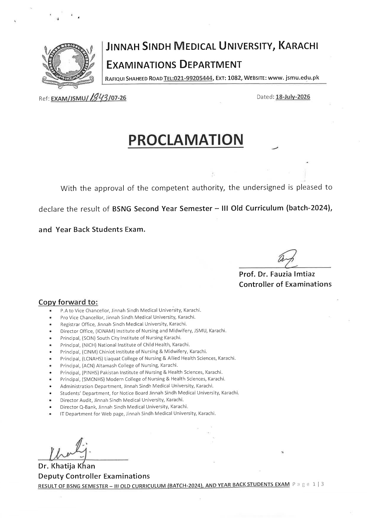 JSMU BSNG Program Exams Result 2026 Announced for Students JSMU BSNG Program Exams Result 2026 Announced for Students