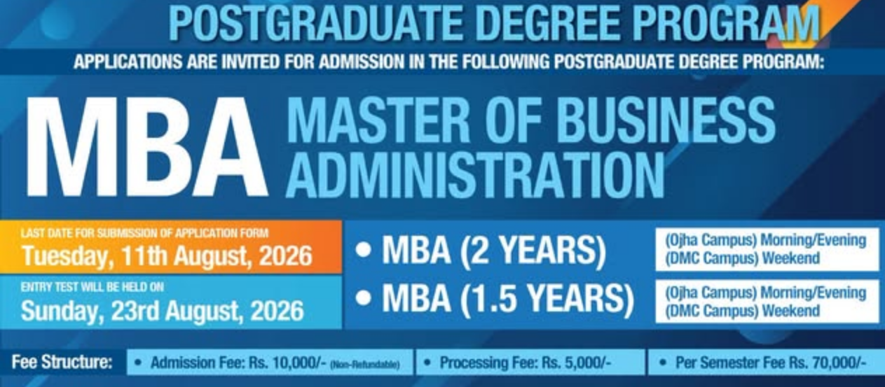 DUHS Admission Schedule & Fee Structure 2026 Released for Applicants DUHS Admission Schedule & Fee Structure 2026 Released for Applicants