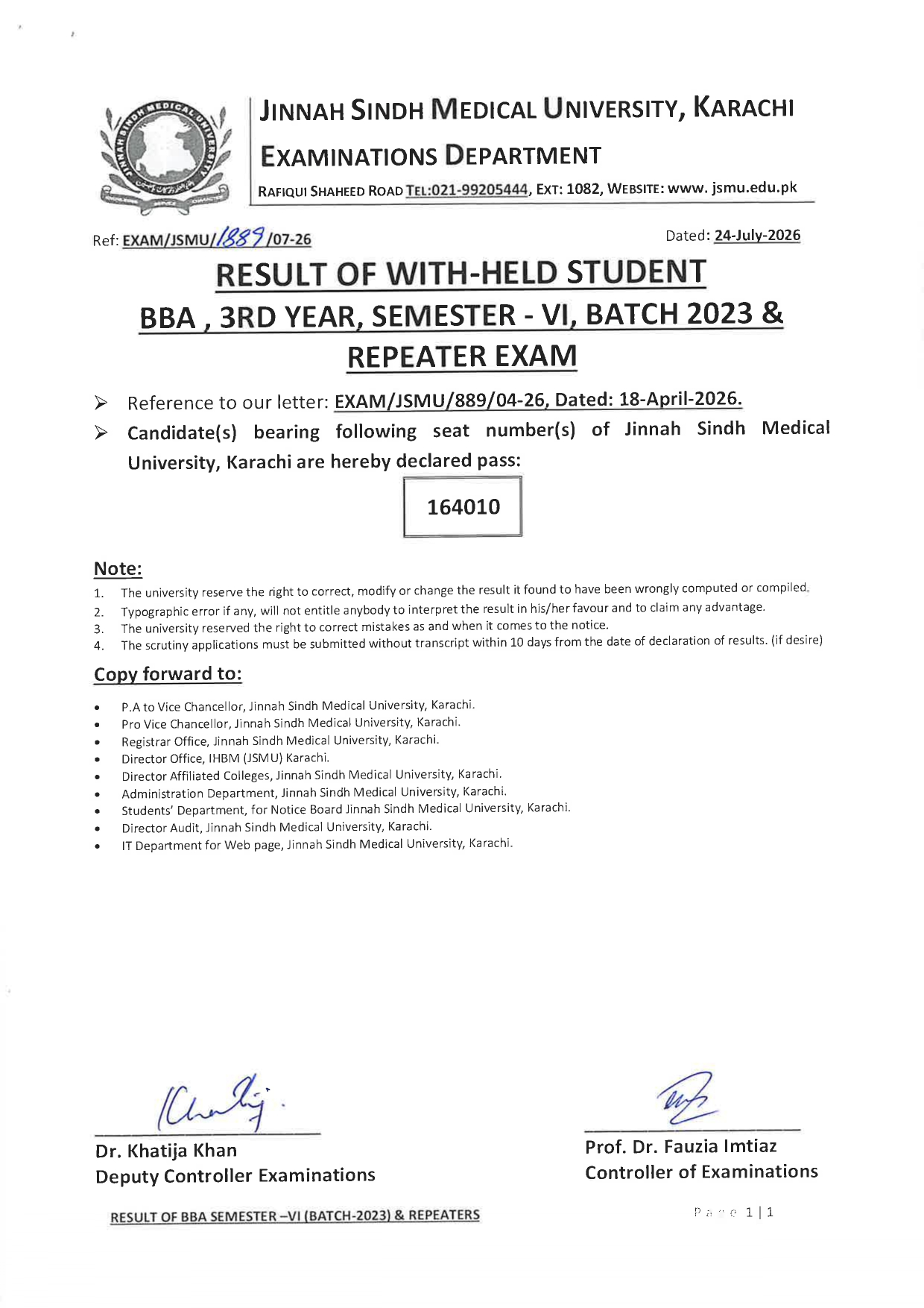 JSMU Result 2026 Announced for BBA 3rd Year Semester VI Batch 2023 JSMU Result 2026 Announced for BBA 3rd Year Semester VI Batch 2023