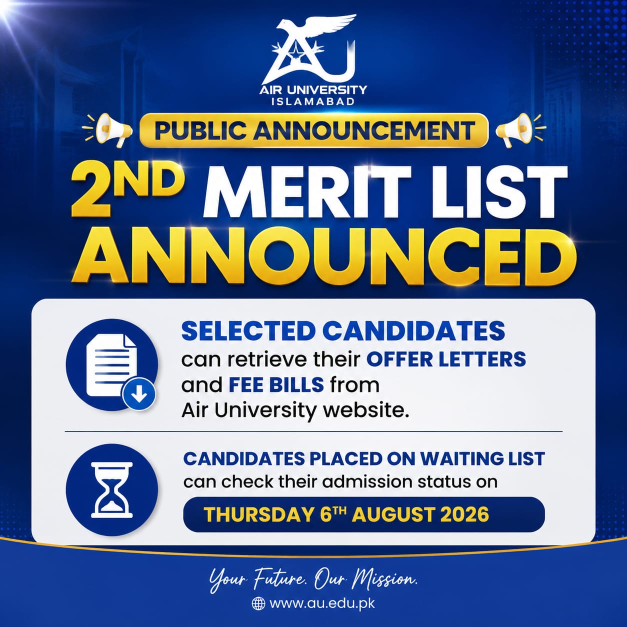 AU 2nd Merit List Announcement Notice 2026 Released for Admission Applicants AU 2nd Merit List Announcement Notice 2026 Released for Admission Applicants
