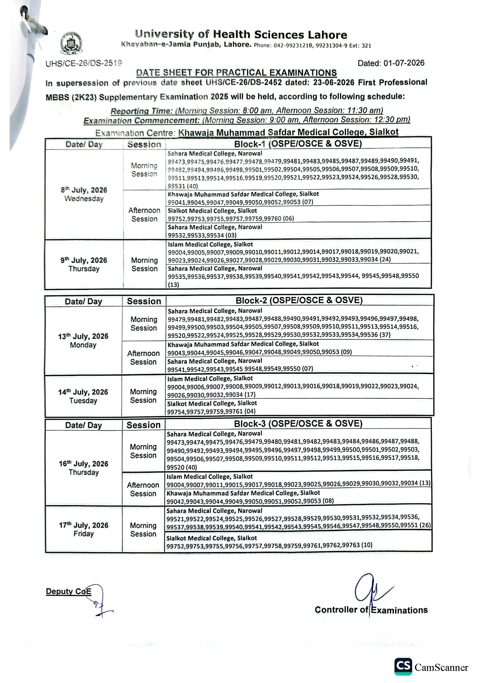 UHS Date Sheet 2026 Released for Upcoming Practical Exams UHS Date Sheet 2026 Released for Upcoming Practical Exams