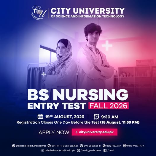 CUSIT BS Nursing Entry Test Schedule 2026 Released CUSIT BS Nursing Entry Test Schedule 2026 Released