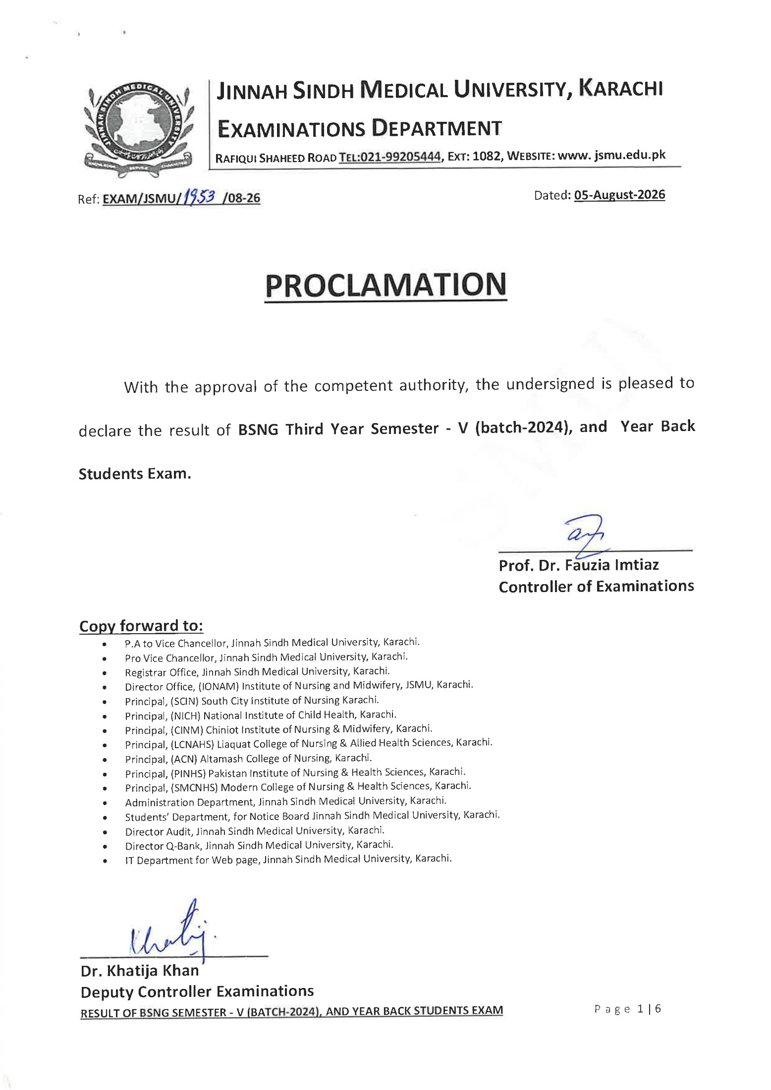 Jinnah Sindh Medical University Releases Result 2026 for Students Jinnah Sindh Medical University Releases Result 2026 for Students