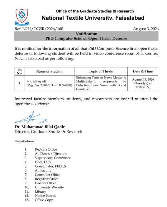 NTU Exam Notice 2026 Announced for PhD Defence Thesis Exams NTU Exam Notice 2026 Announced for PhD Defence Thesis Exams