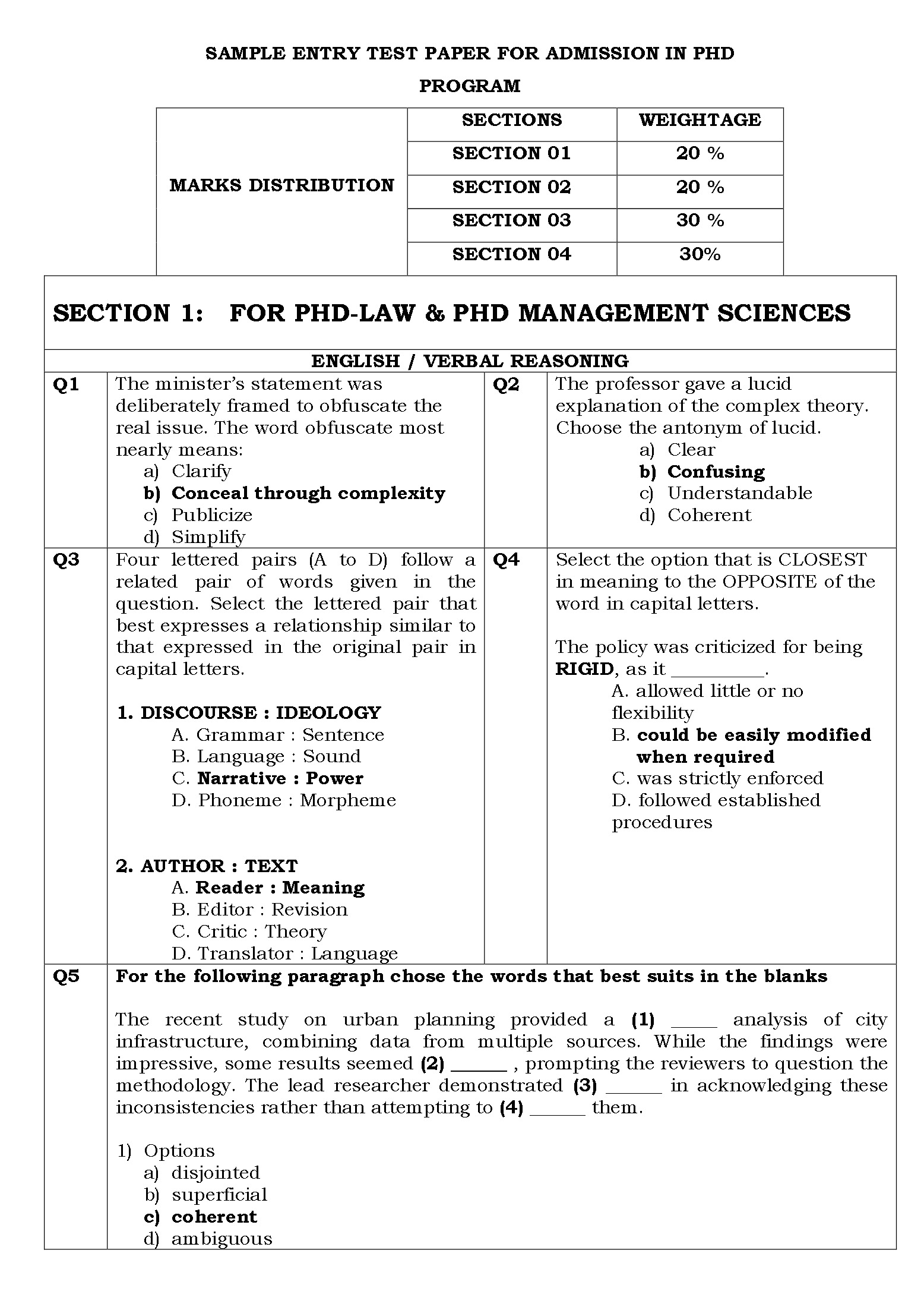 SZABUL Releases Sample Test Paper 2026 for Admissions SZABUL Releases Sample Test Paper 2026 for Admissions