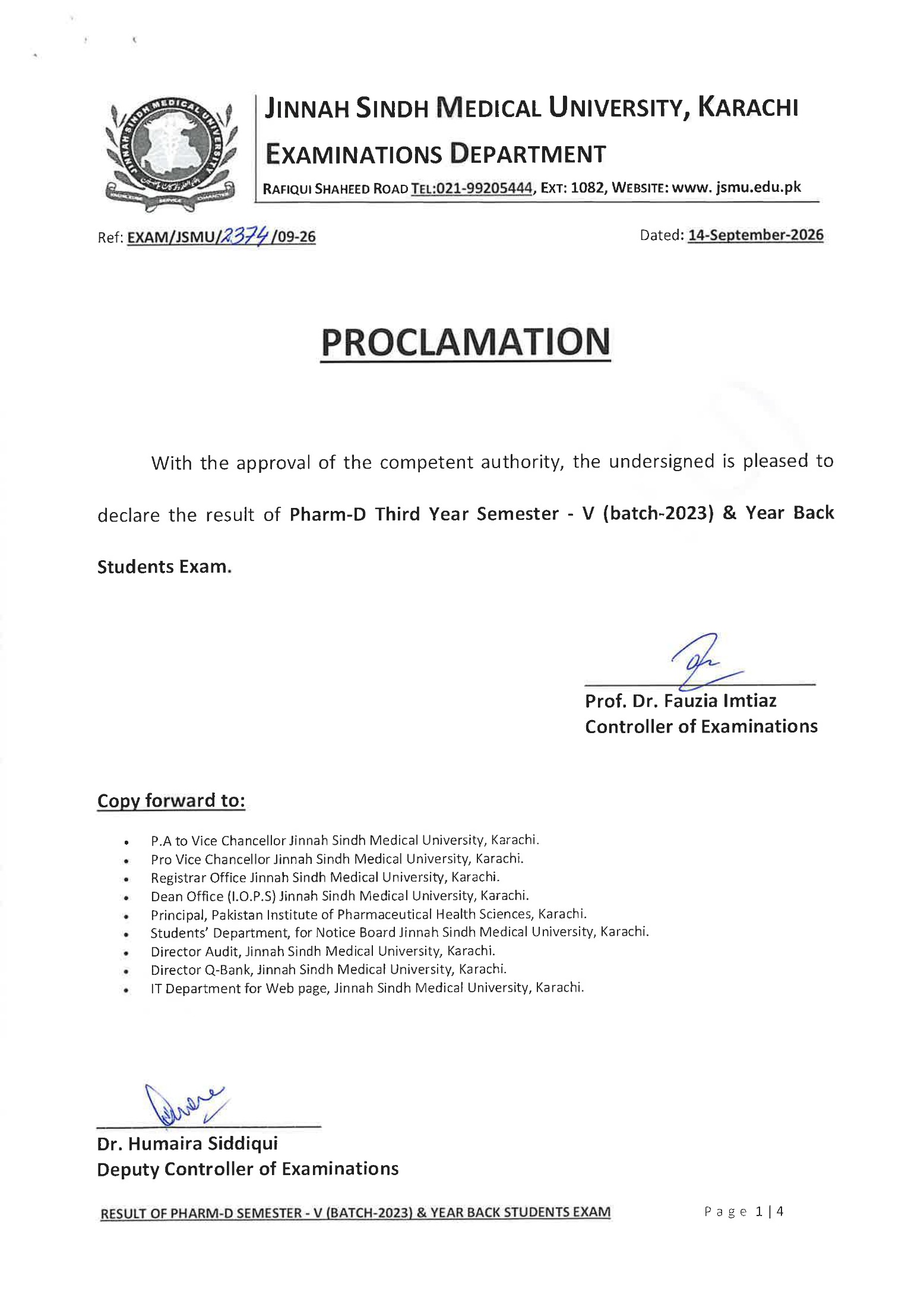 JSMU Result 2026 for PharmD 3rd Year Sem V Announced JSMU Result 2026 for PharmD 3rd Year Sem V Announced
